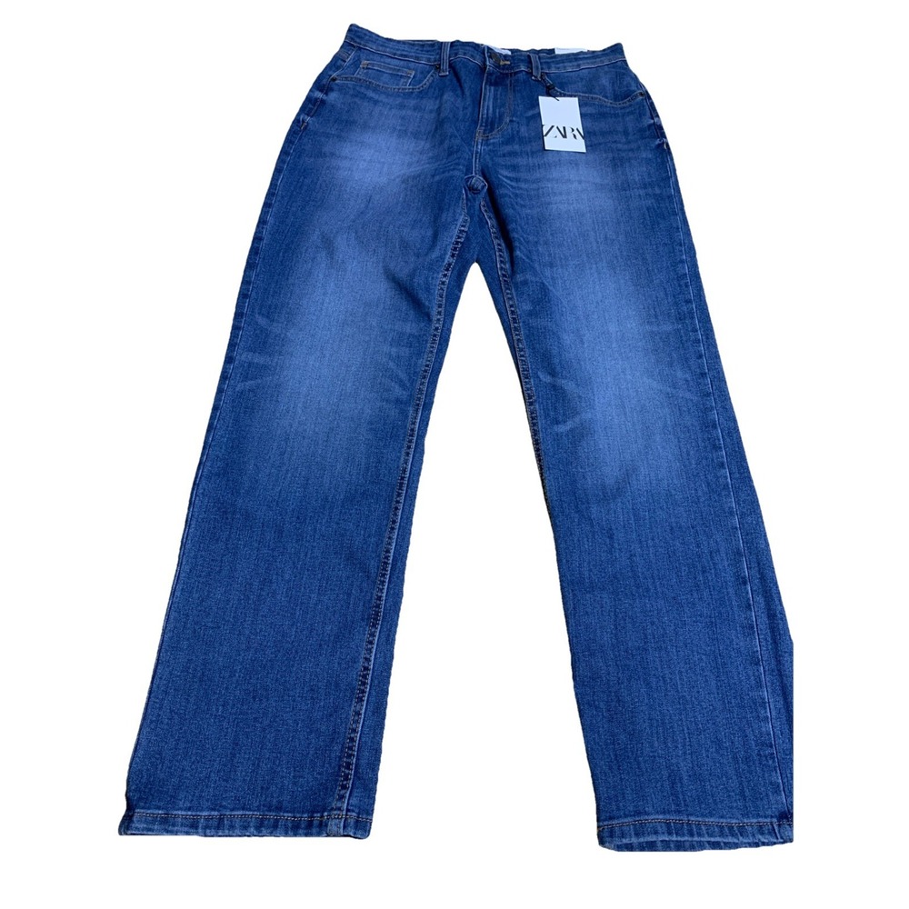 Zara Straight Fit Jeans Men's 34x32 Blue Denim EUR 44